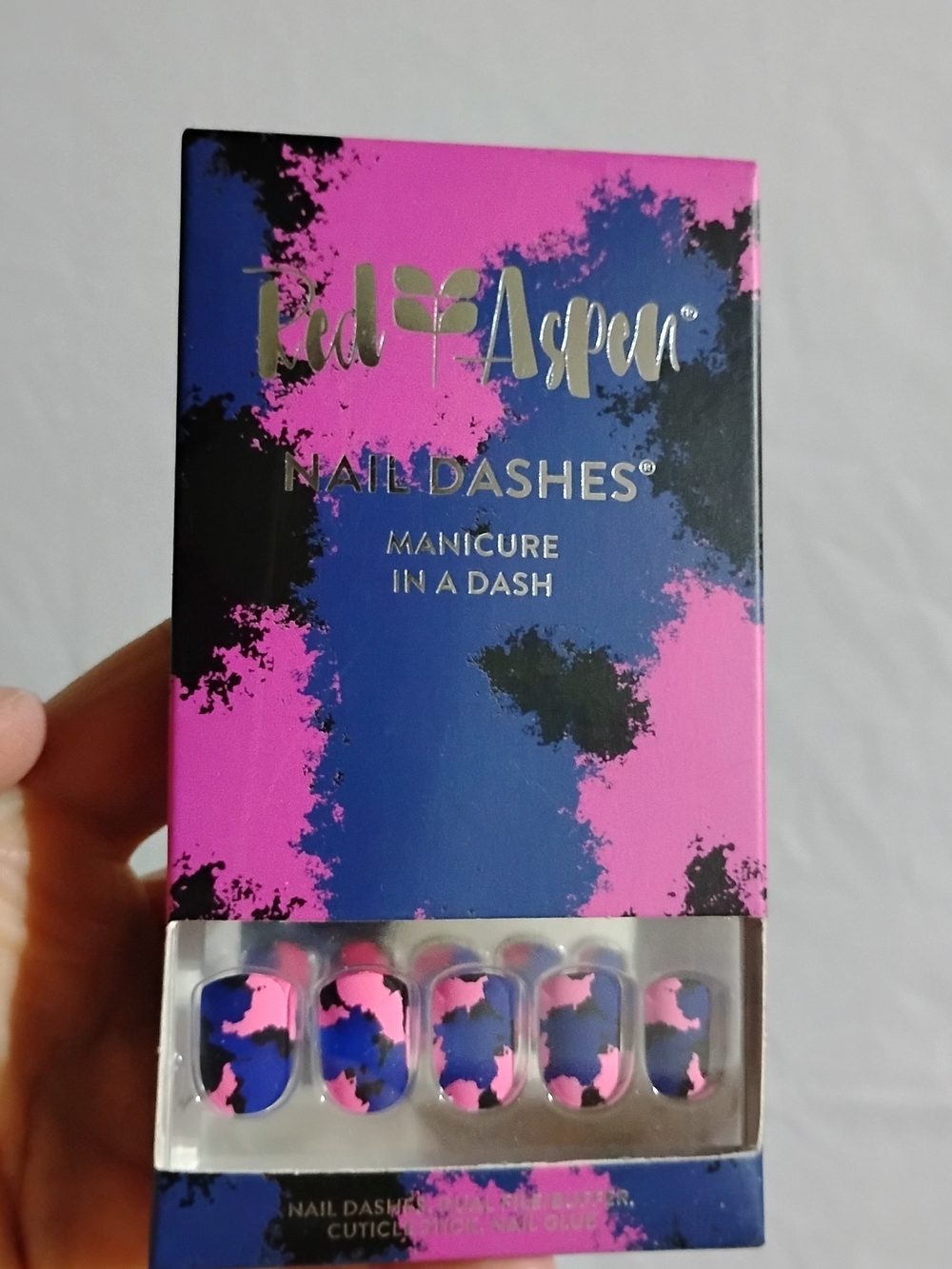 Red Aspen Nail Dashes Press-On Nails - Pink & Blue Far Out Faye NEW